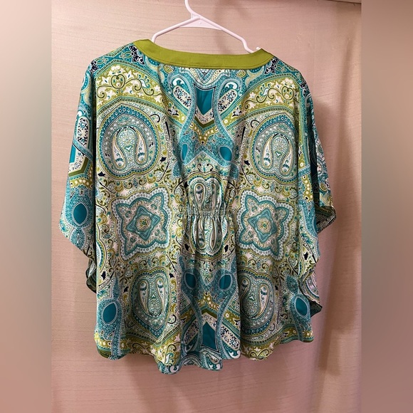⚫️ BOGO Jones New York Blue Green Paisley Women's Top Flowy summer Vacation SP - Picture 6 of 8
